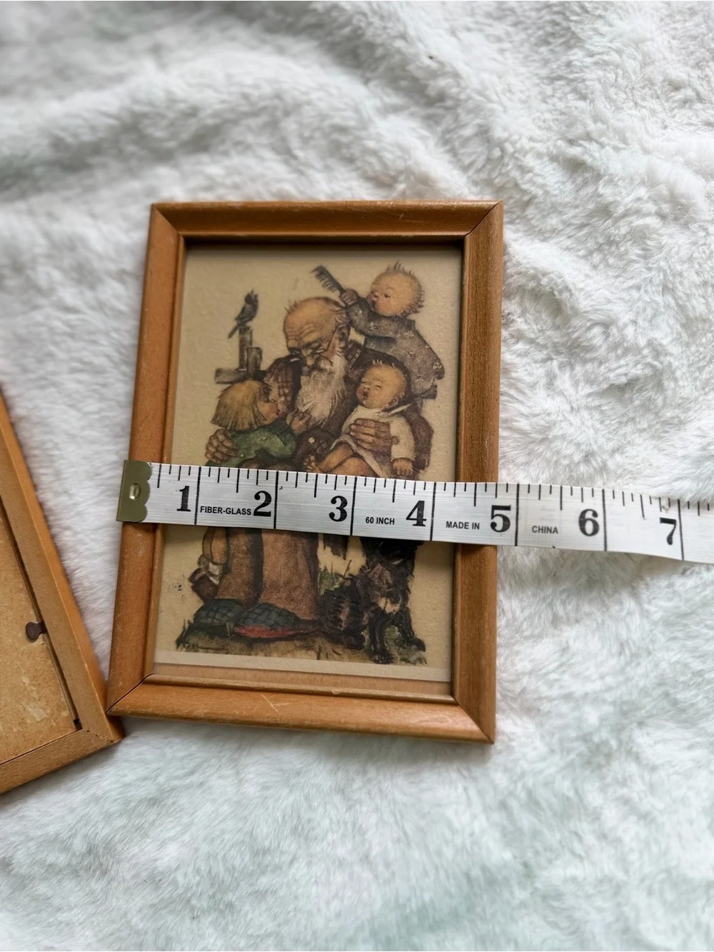Vintage-Style Hummel art prints Wall Art Pair in Light Brown Frames